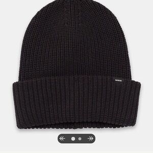 tentree Ribbed Black Knit Beanie